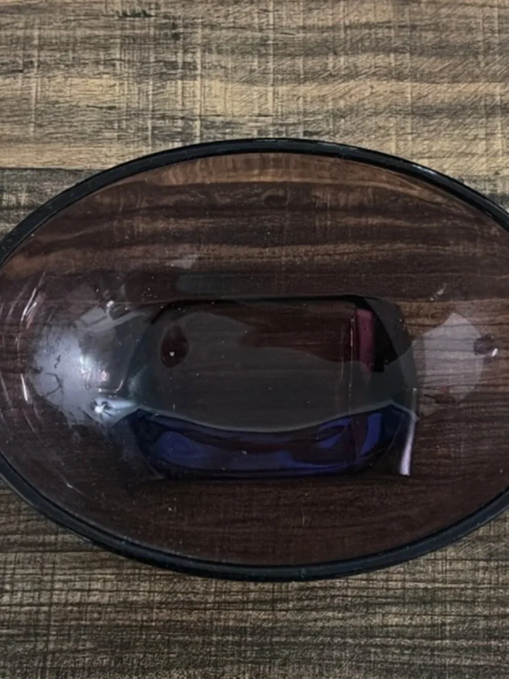 Vintage Viking Glass #1048 Scroll Oval Bowl Amethyst Purple Footed MCM 1954